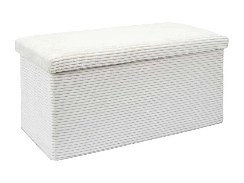 Banc Coffre Pliable Côtelé Beige 76x38 cm - AMORY