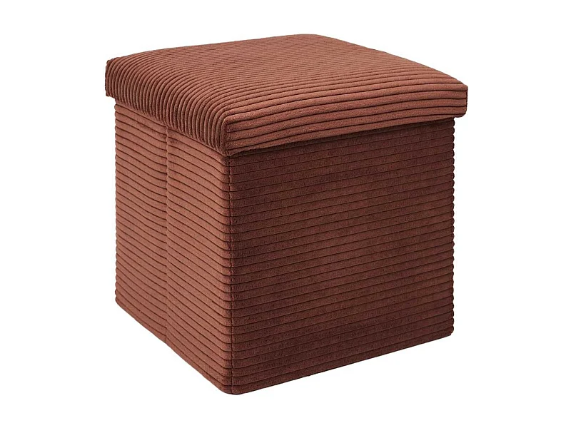 Pouf Coffre Pliable Côtelé Terracotta 38x38 cm - AMORY