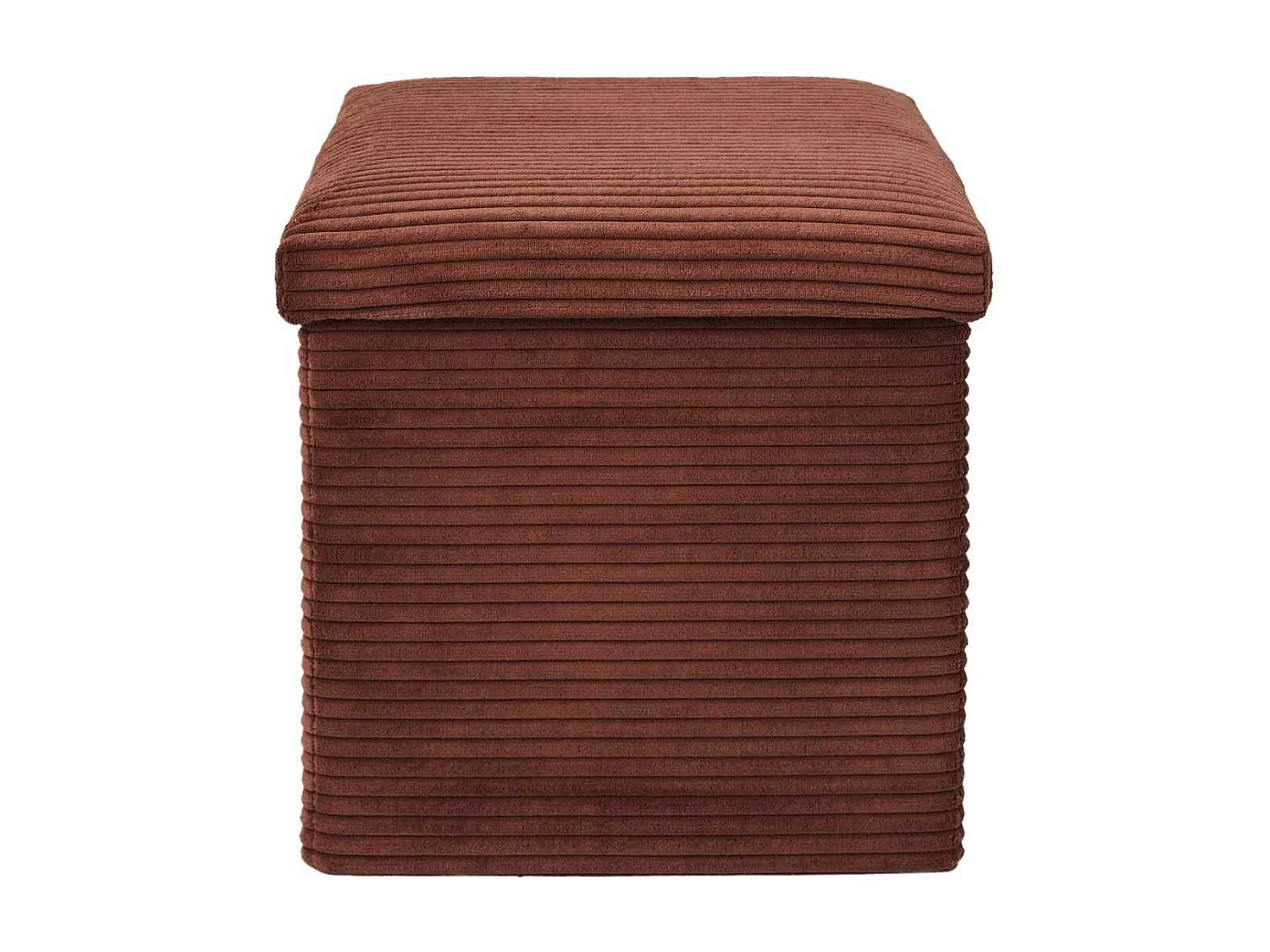 Pouf Coffre Pliable Côtelé Terracotta 38x38 cm - AMORY