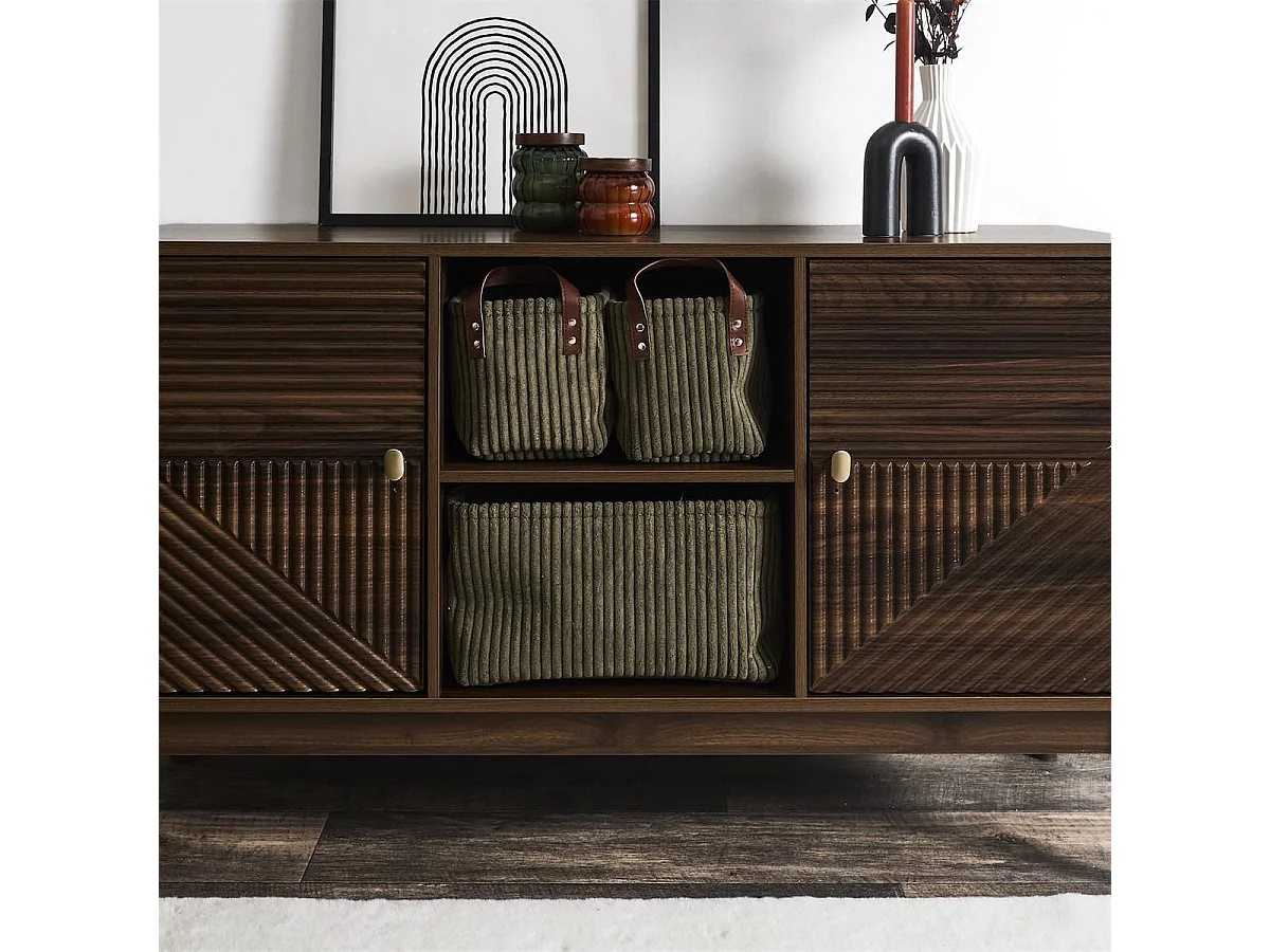 3 paniers gigognes en velours côtelé vert avec poignée