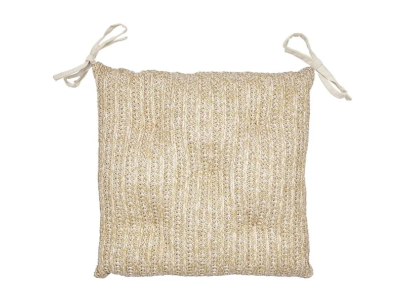 Coussin de chaise réversible 40x40cm en polyester teinte naturelle