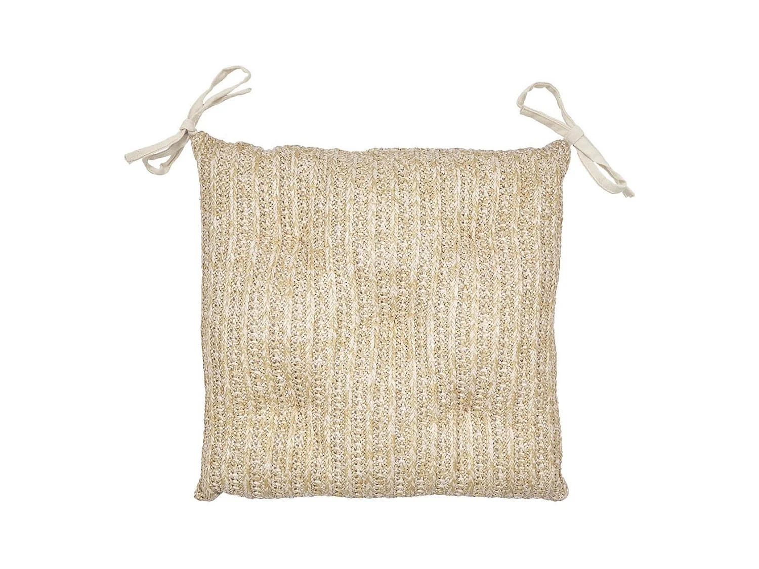 Coussin de chaise réversible 40x40cm en polyester teinte naturelle