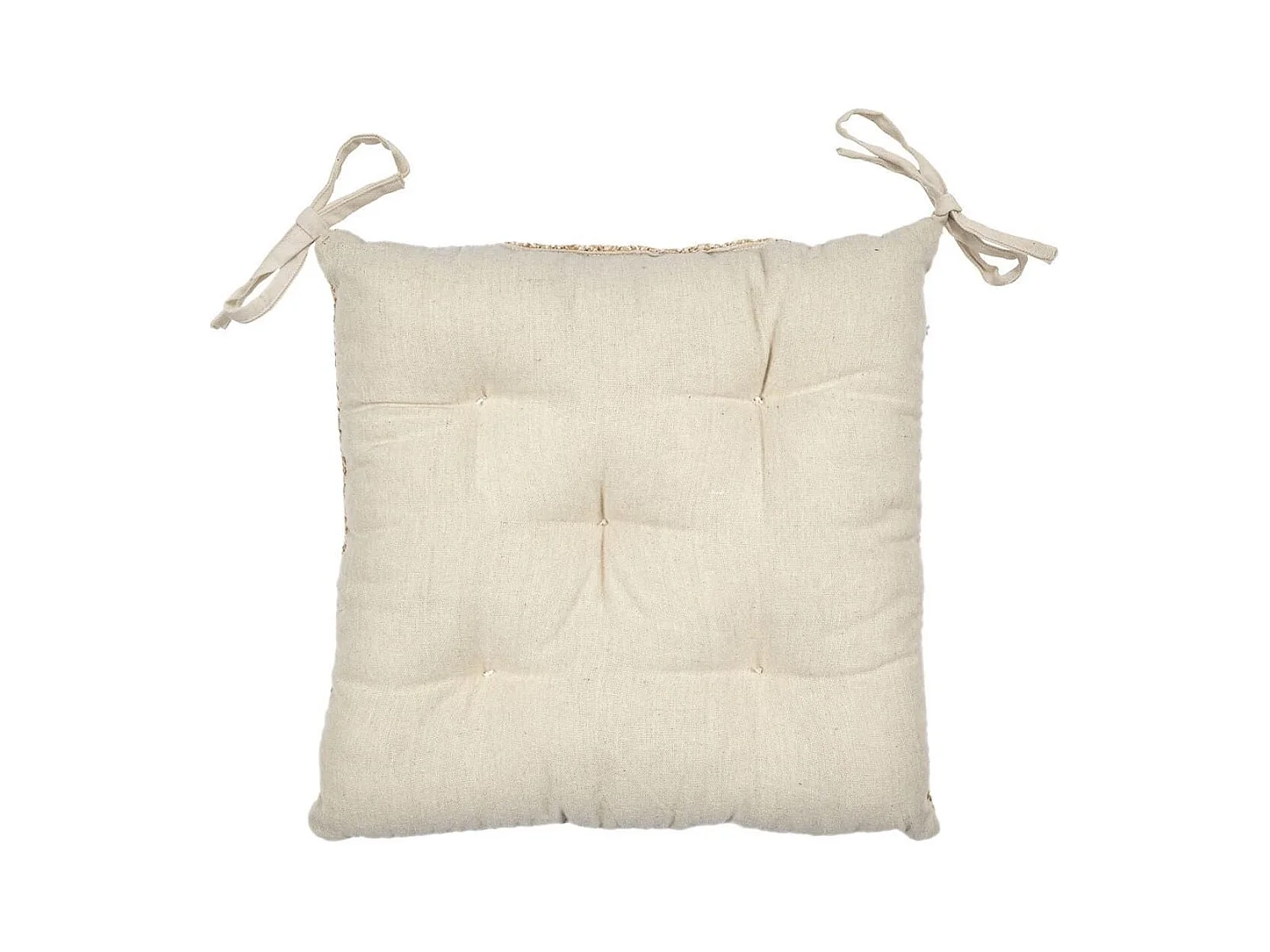 Coussin de chaise réversible 40x40cm en polyester teinte naturelle