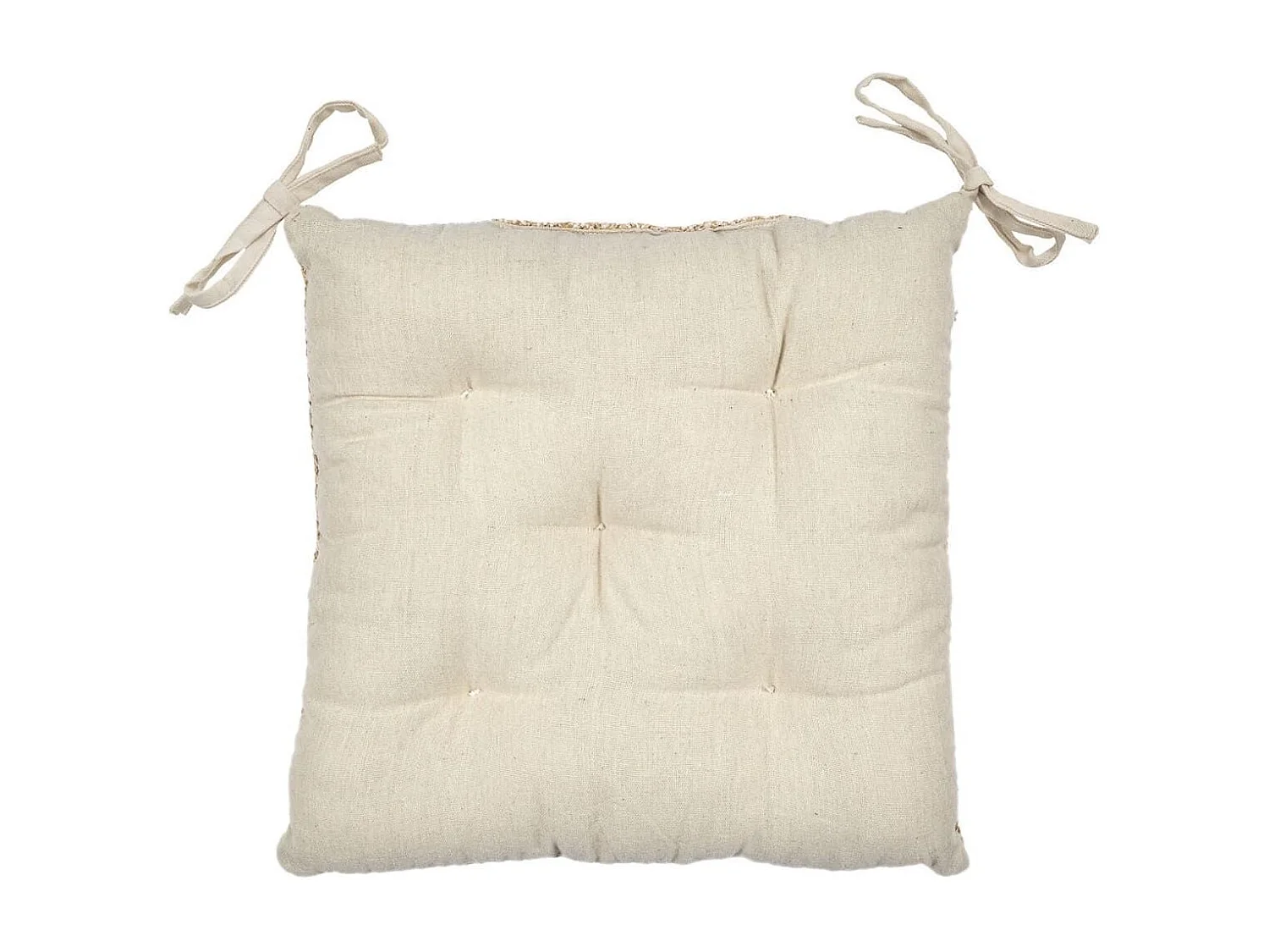 Coussin de chaise réversible 40x40cm en polyester teinte naturelle