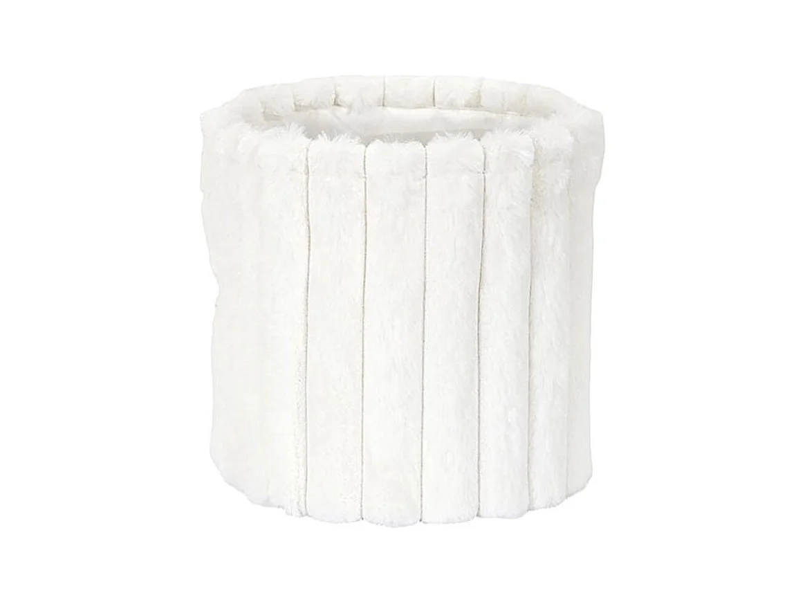 3 paniers gigognes effet fourrure blanc avec poignée