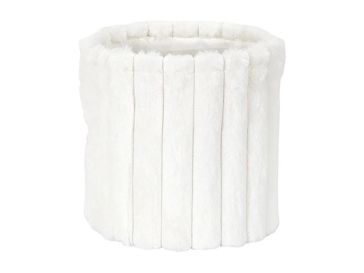 3 paniers gigognes effet fourrure blanc avec poignée