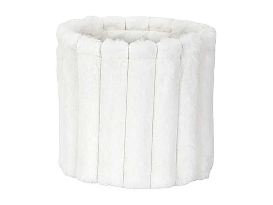 3 paniers gigognes effet fourrure blanc avec poignée