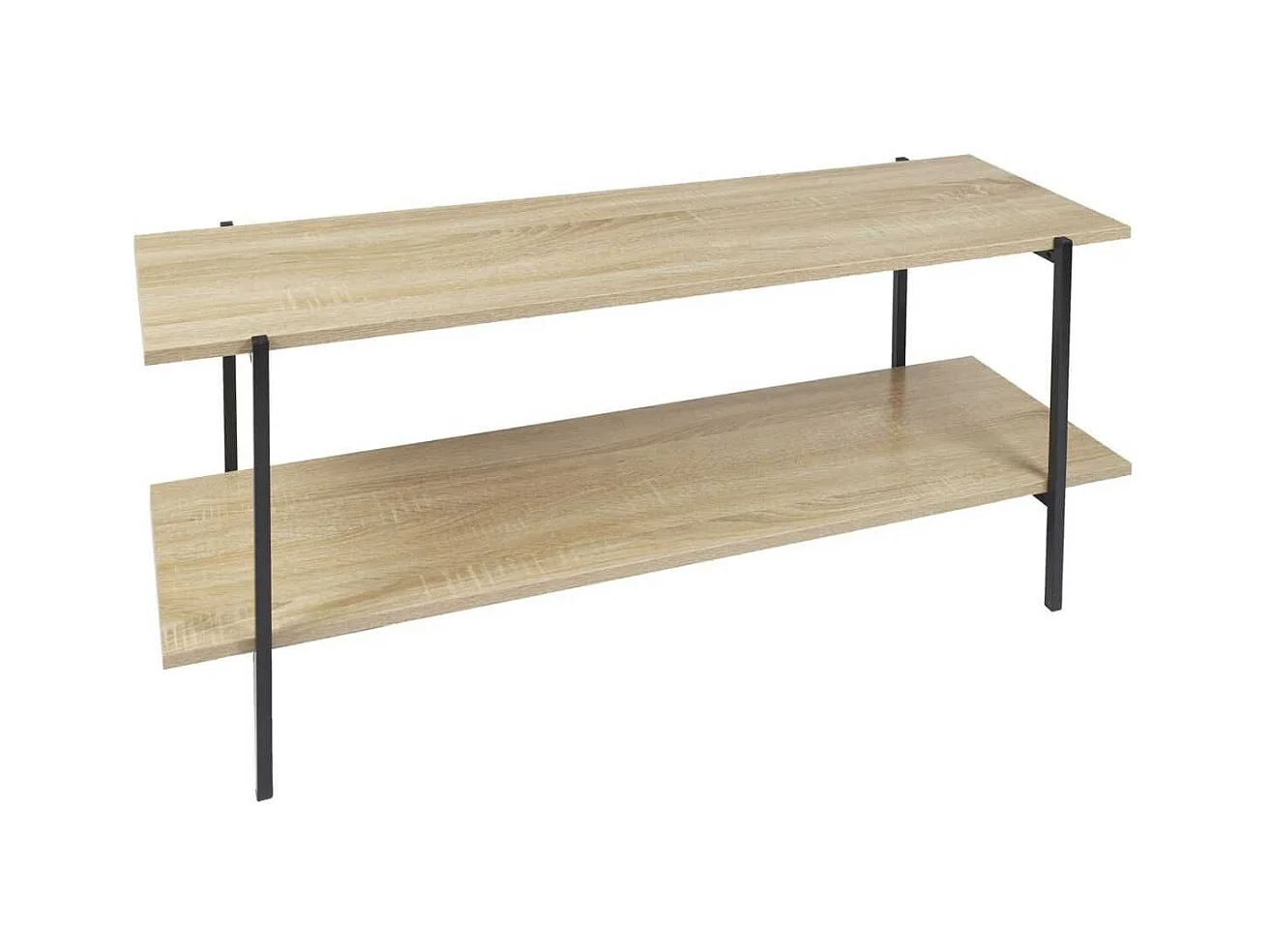 Banc TV 2 Plateaux Métal et Aspect Bois - DARA