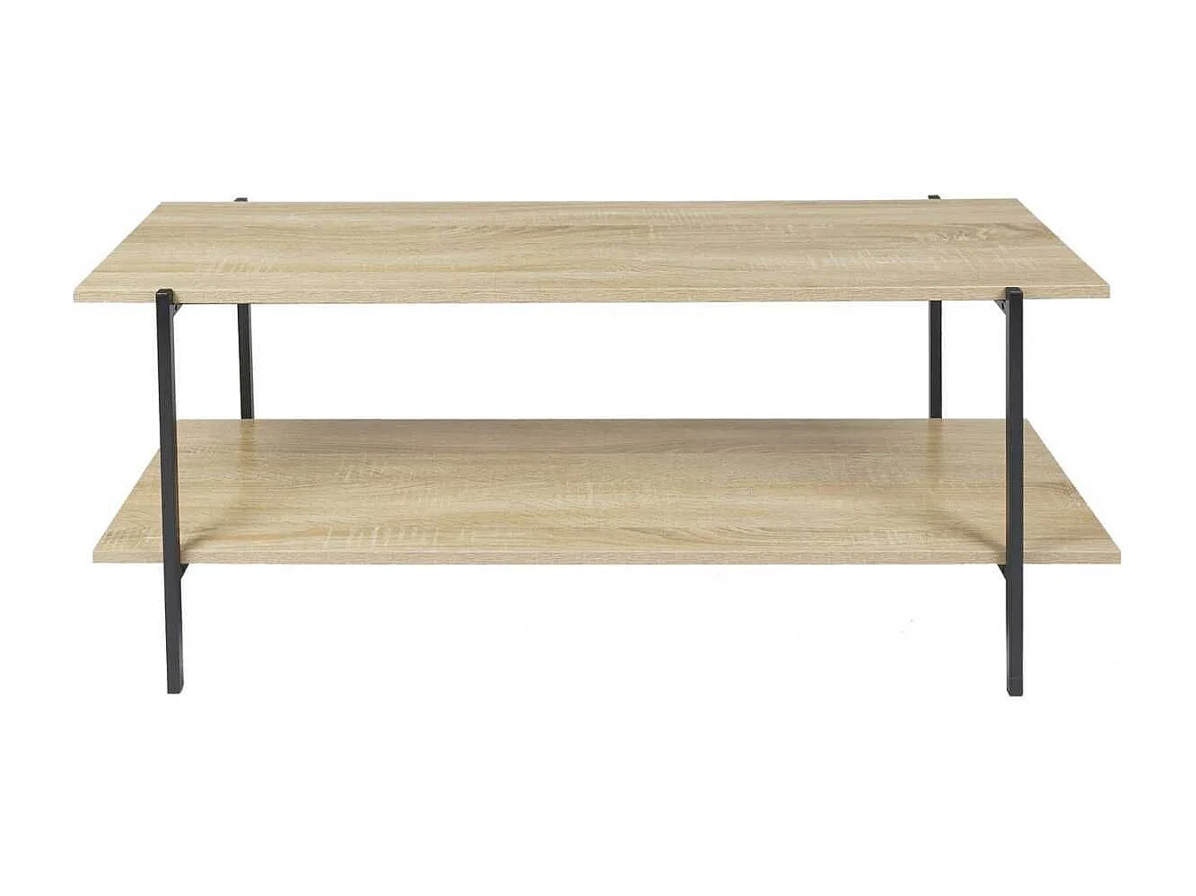 Banc TV 2 Plateaux Métal et Aspect Bois - DARA