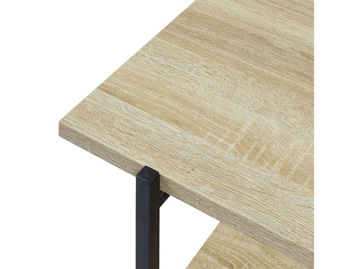 Banc TV 2 Plateaux Métal et Aspect Bois - DARA