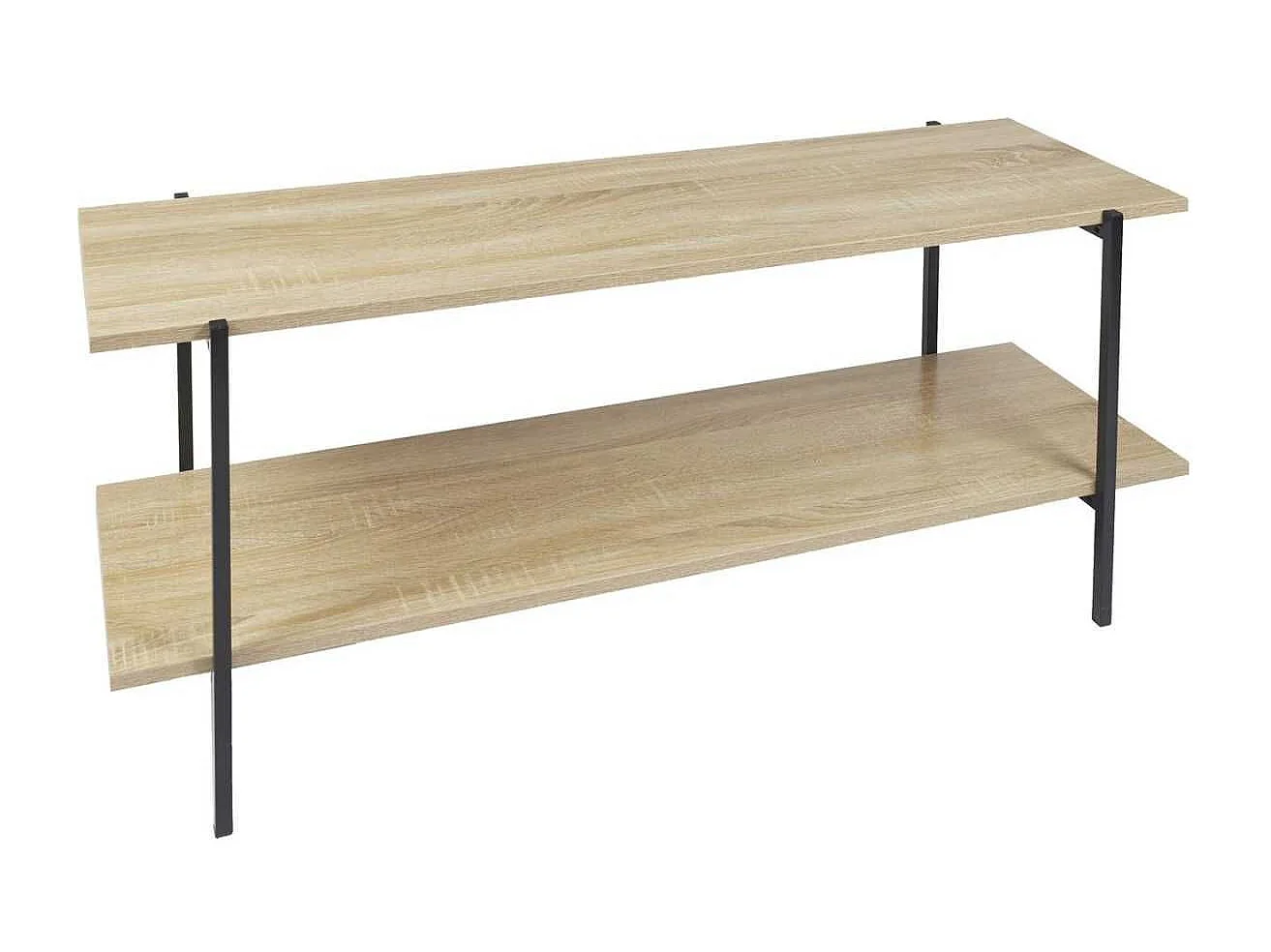 Banc TV 2 Plateaux Métal et Aspect Bois - DARA