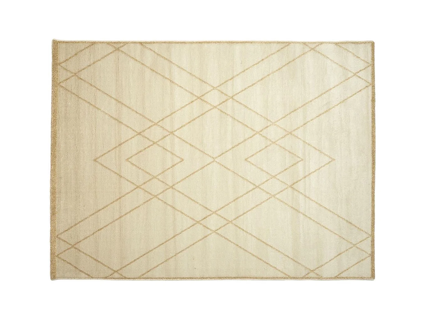 Tapis fil métallisé en polypropylène beige 150x200cm