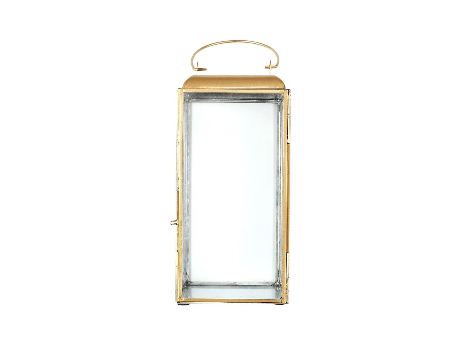 Lanterne décorative en verre avec contour en métal doré (H30cm)