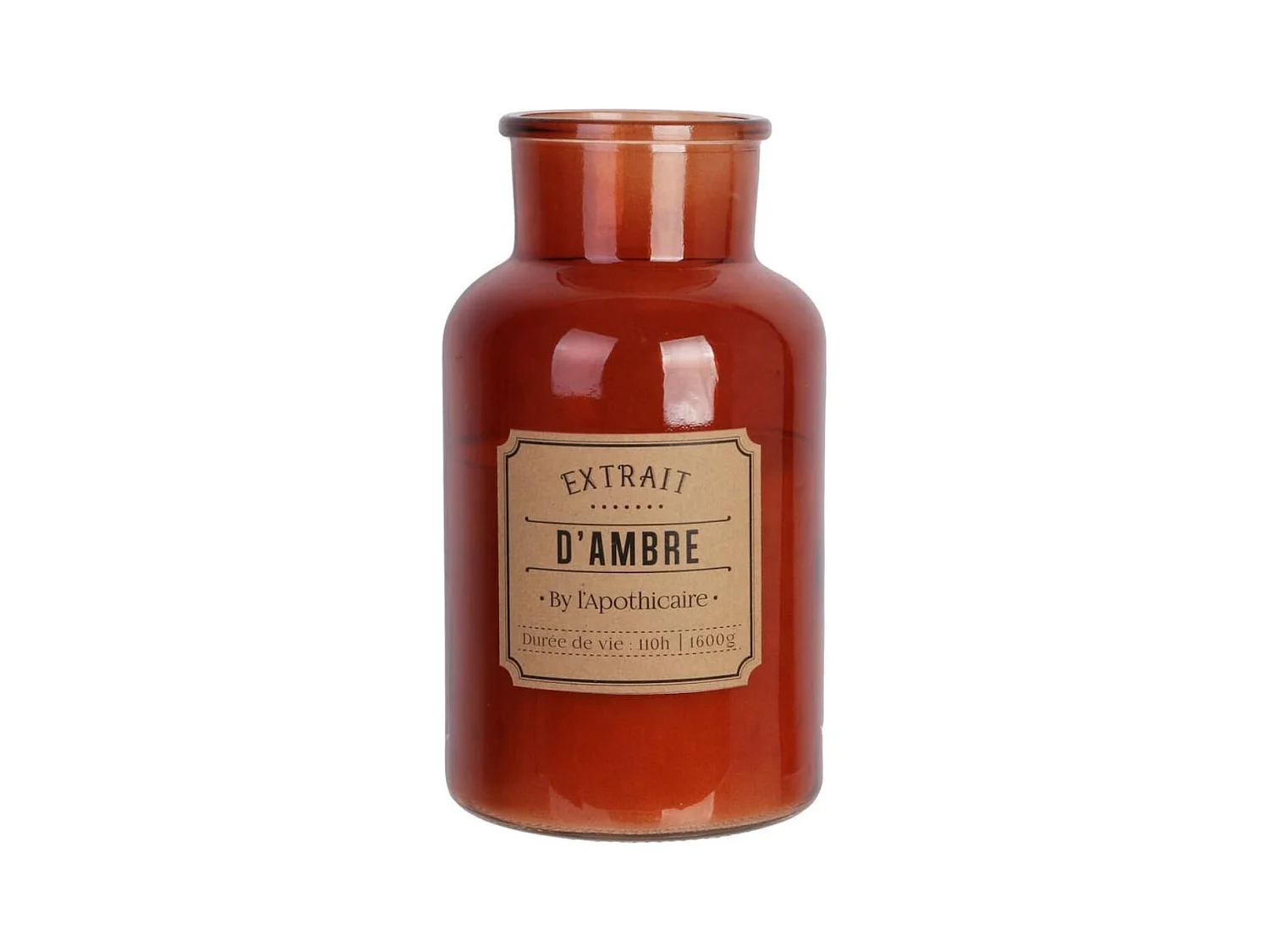 Bougie XXL en verre marron parfum ambre (H25,5cm)