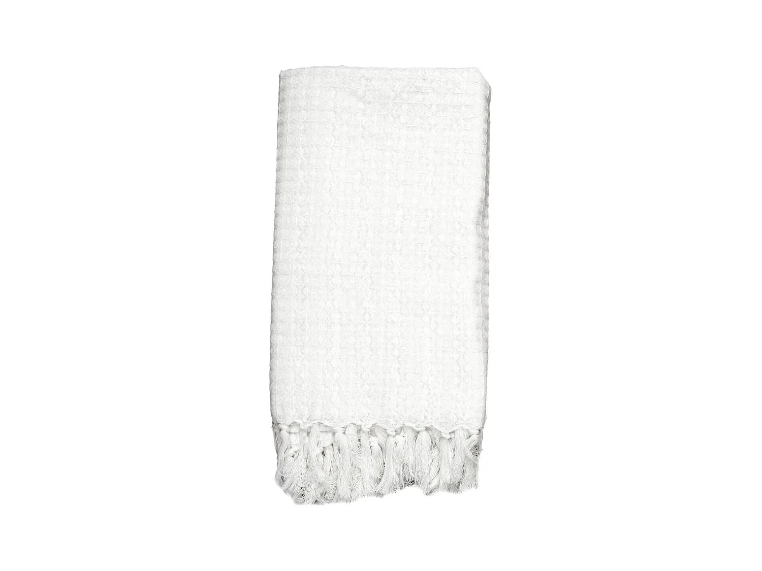 Plaid jeté de canapé 120x150cm style gaufré coloris ivoire