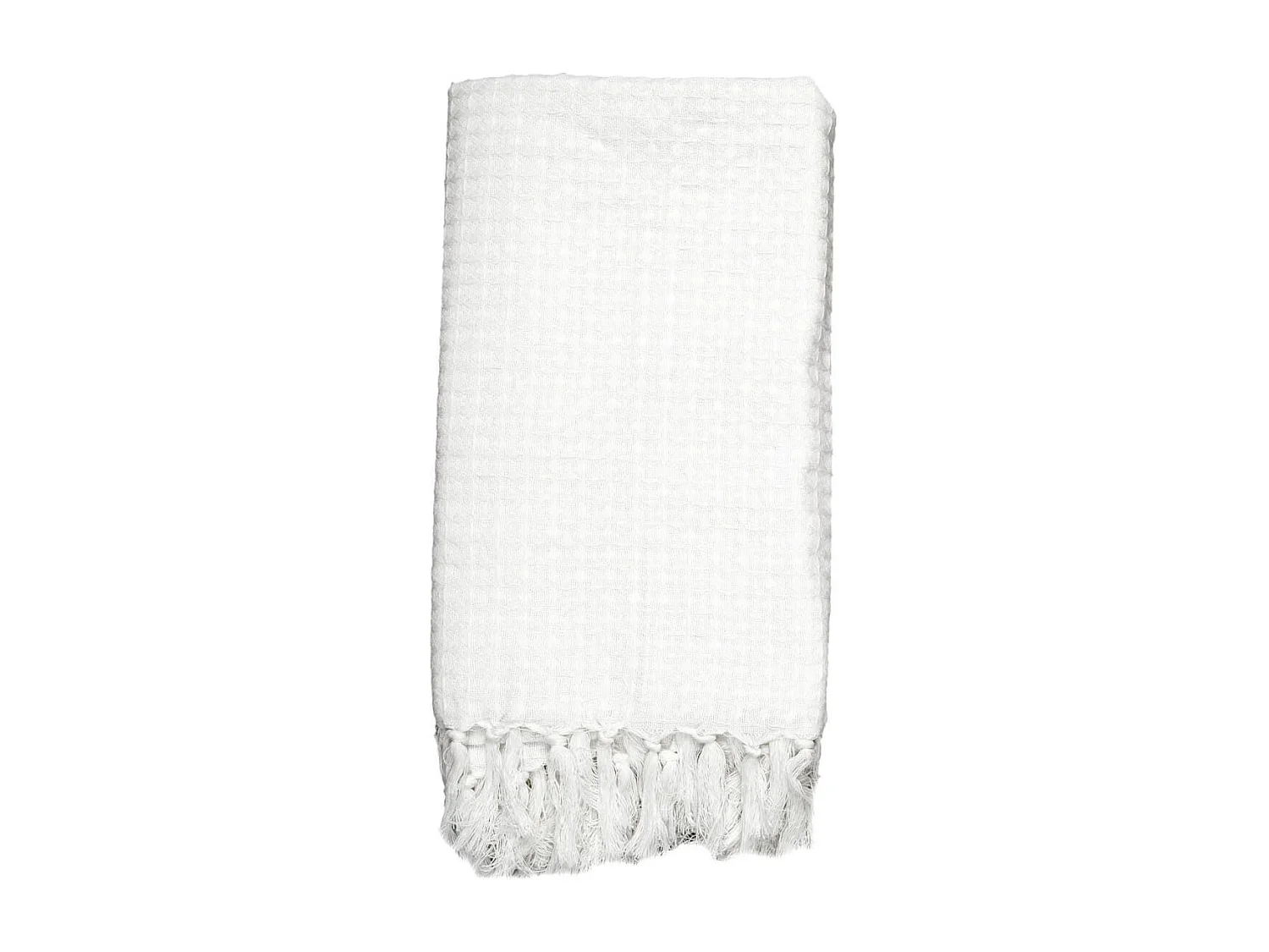 Plaid jeté de canapé 120x150cm style gaufré coloris ivoire