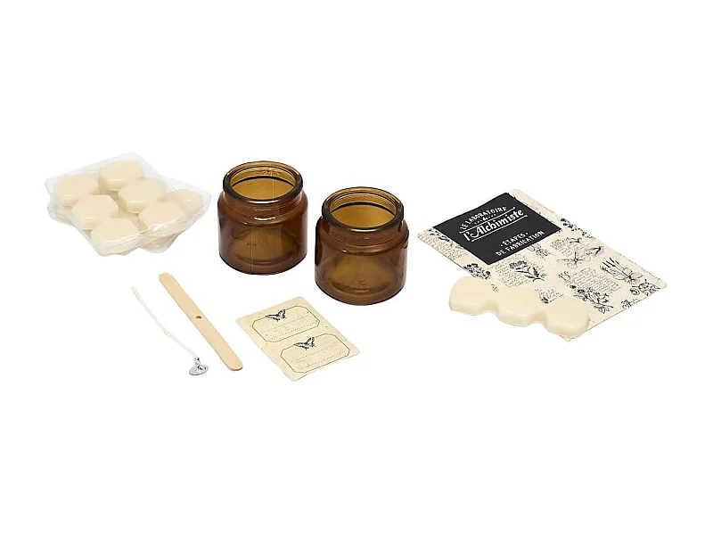 Coffret DIY fabrication 2 bougies parfumées à l'ambre