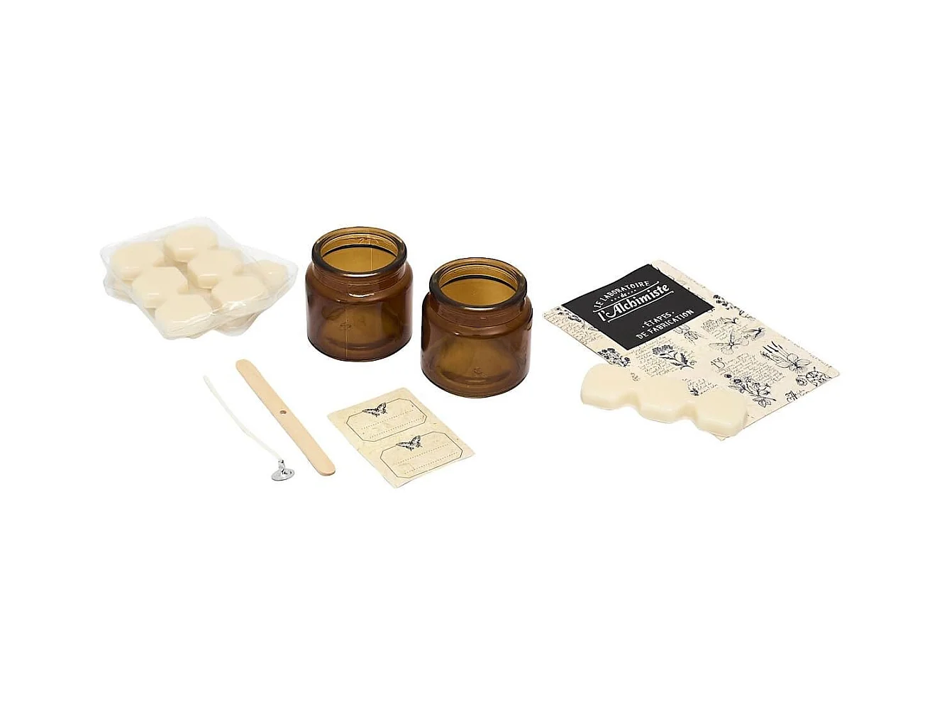 Coffret DIY fabrication 2 bougies parfumées à l'ambre