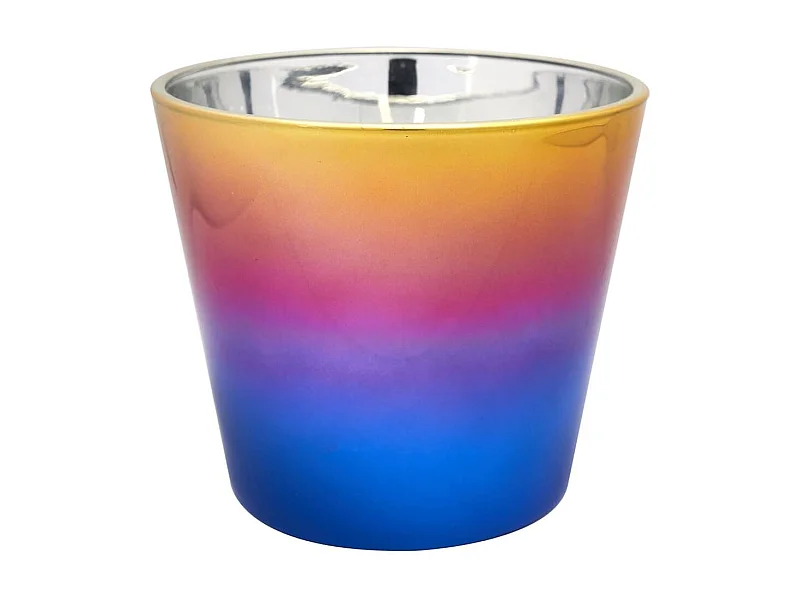 Bougie parfumée effet électroplagage multicolore (H8,3cm)senteur Rêve Poudré