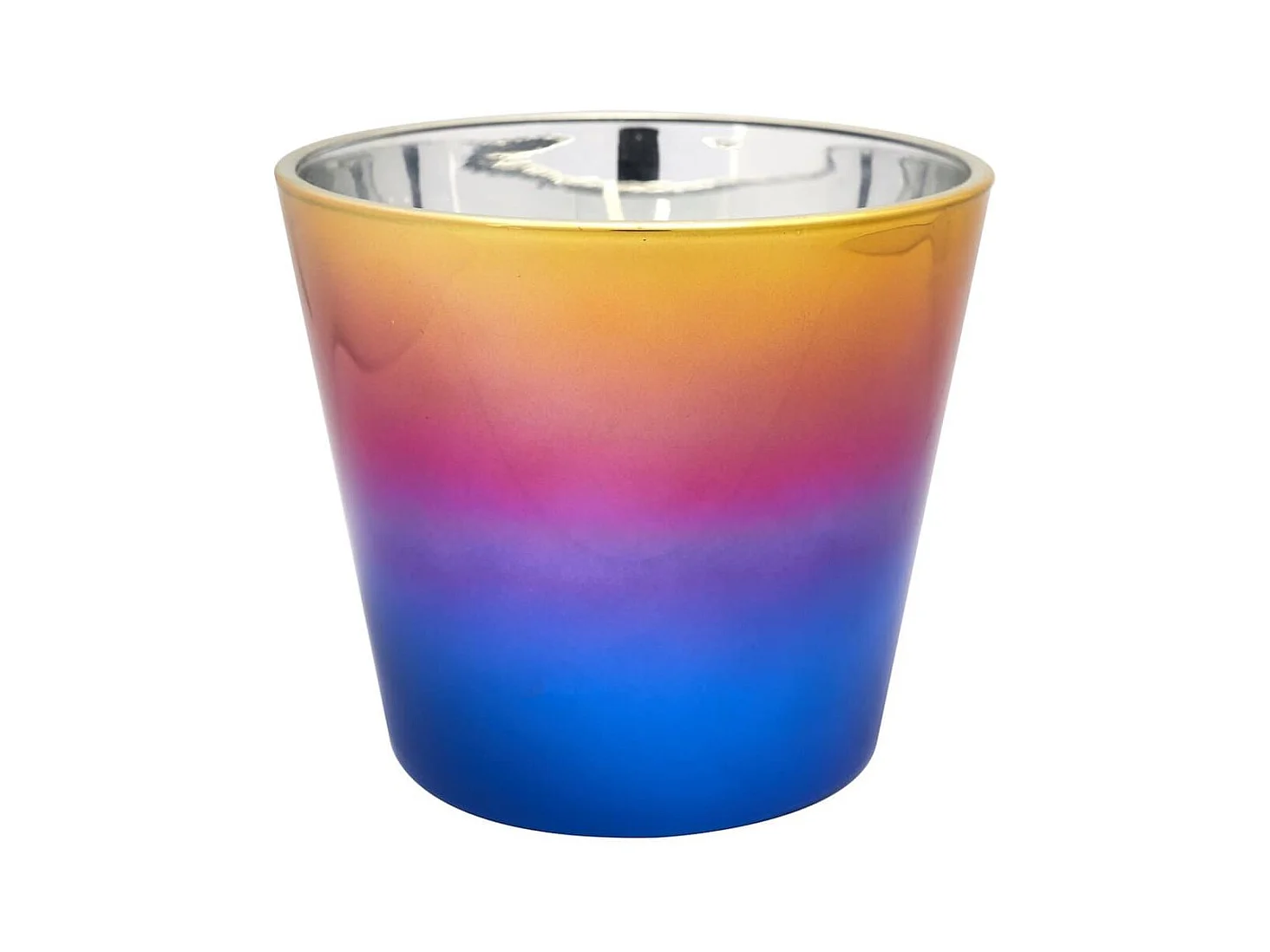 Bougie parfumée effet électroplagage multicolore (H8,3cm)senteur Rêve Poudré