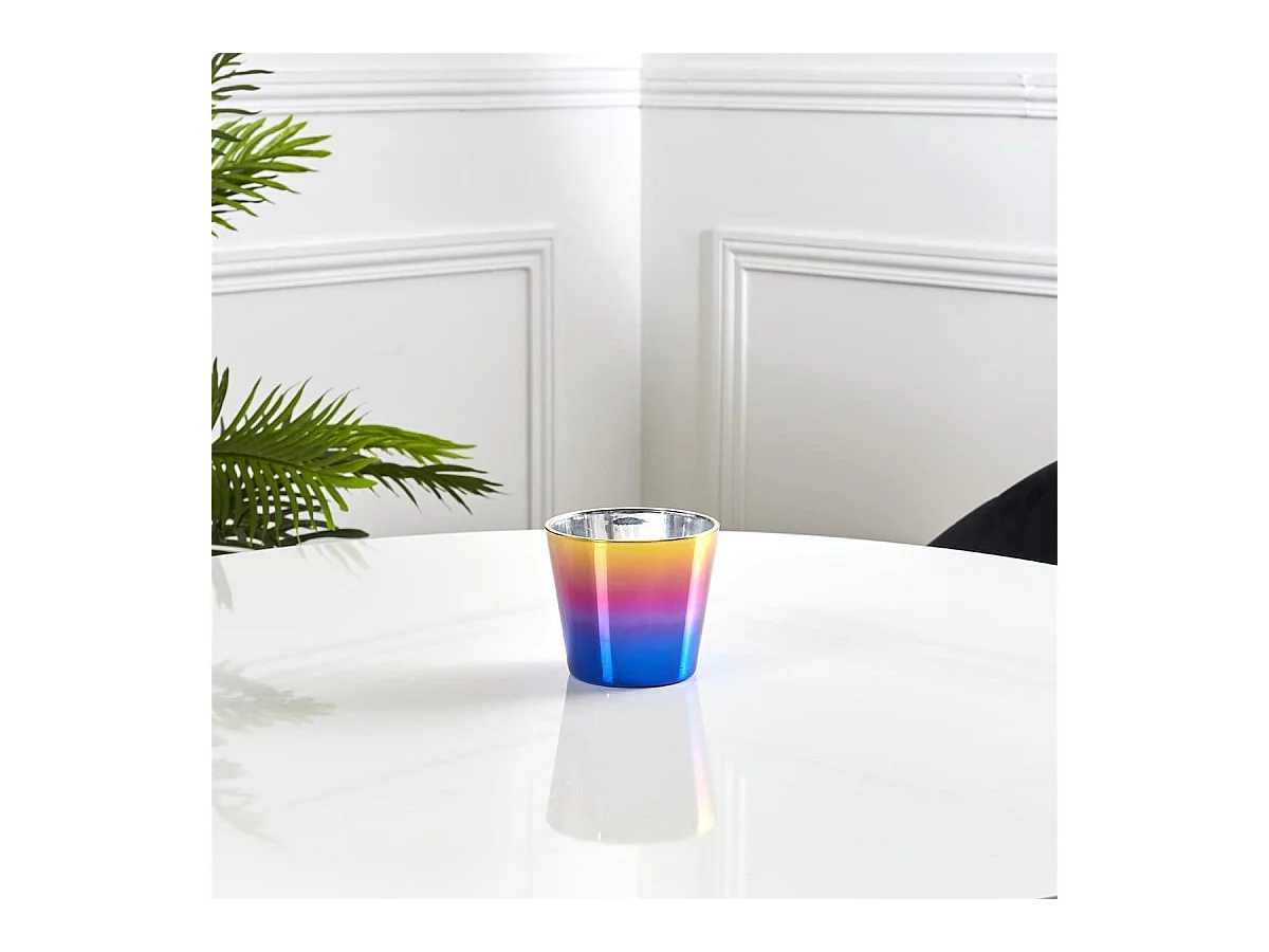 Bougie parfumée effet électroplagage multicolore (H8,3cm)senteur Rêve Poudré