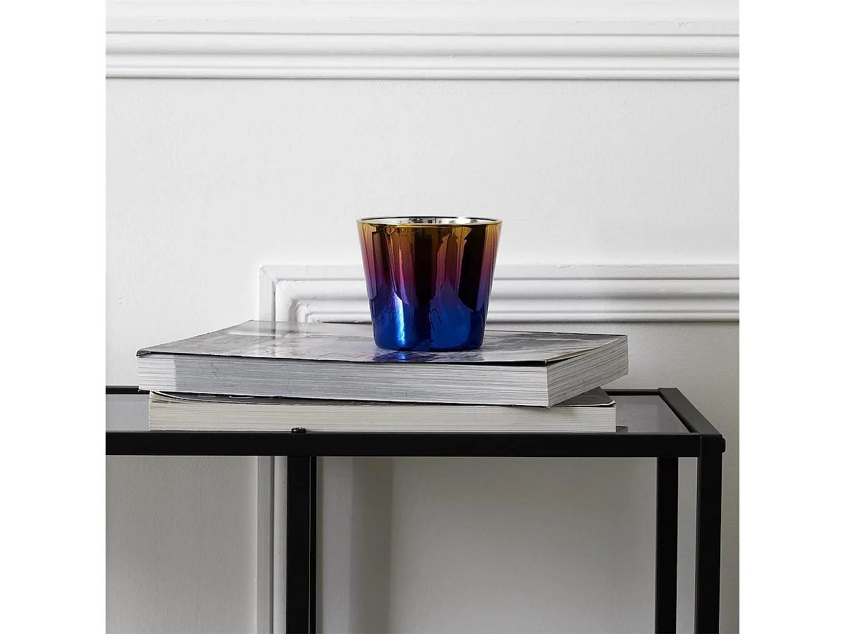 Bougie parfumée effet électroplagage multicolore (H8,3cm)senteur Rêve Poudré