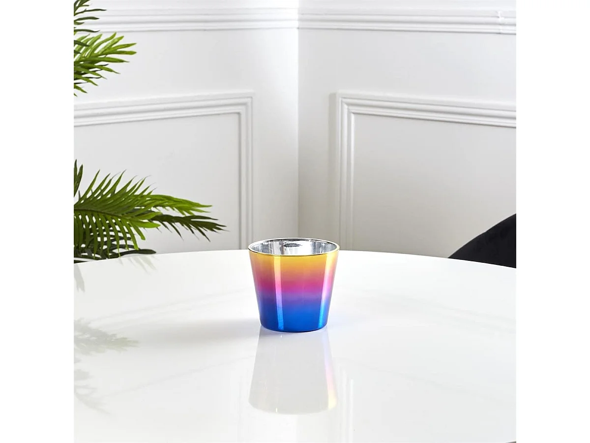 Bougie parfumée effet électroplagage multicolore (H8,3cm)senteur Rêve Poudré