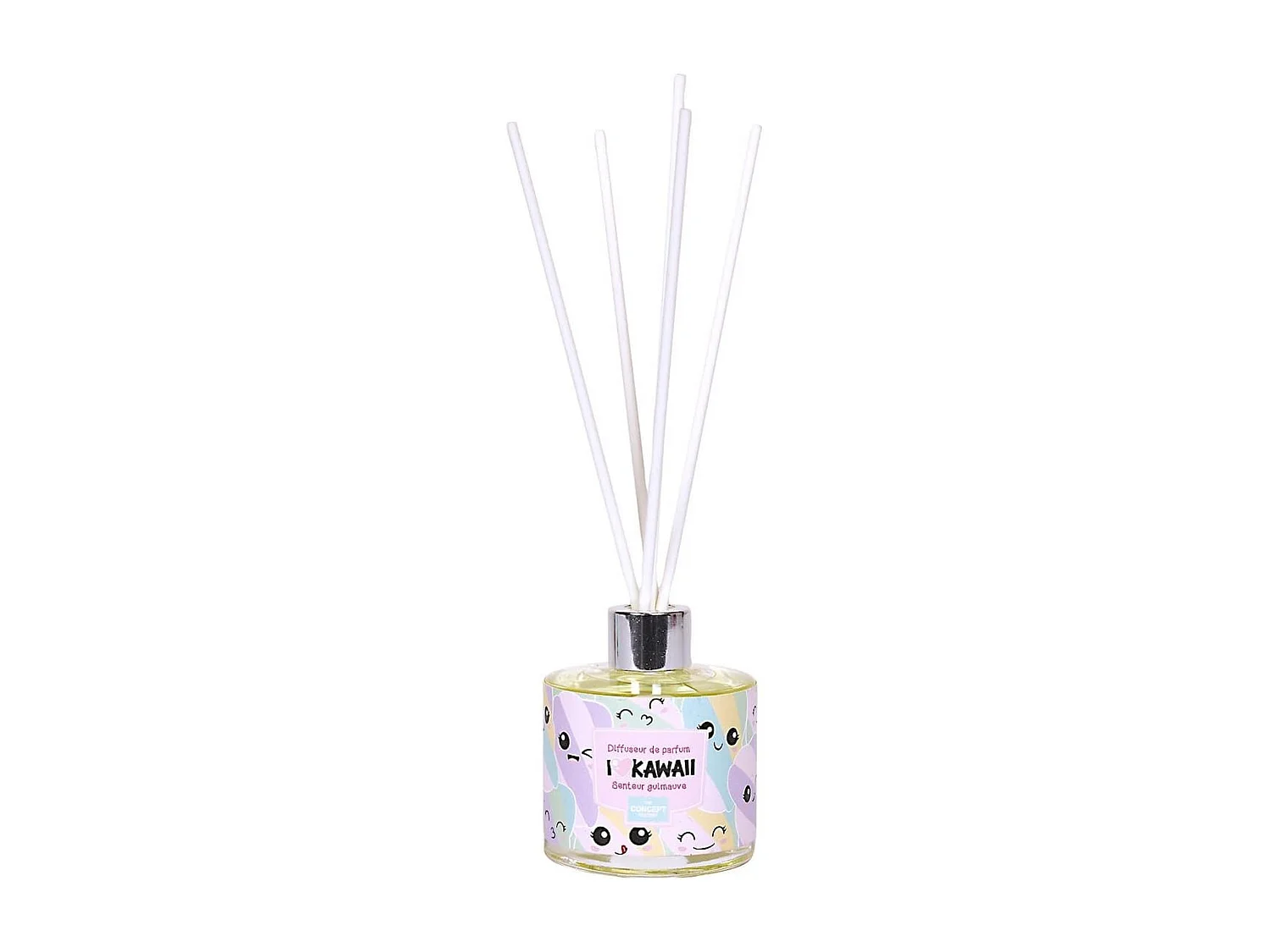 Coffret 1 bougie et un diffuseur d'ambiance kawaii parfums guimauve et vanille