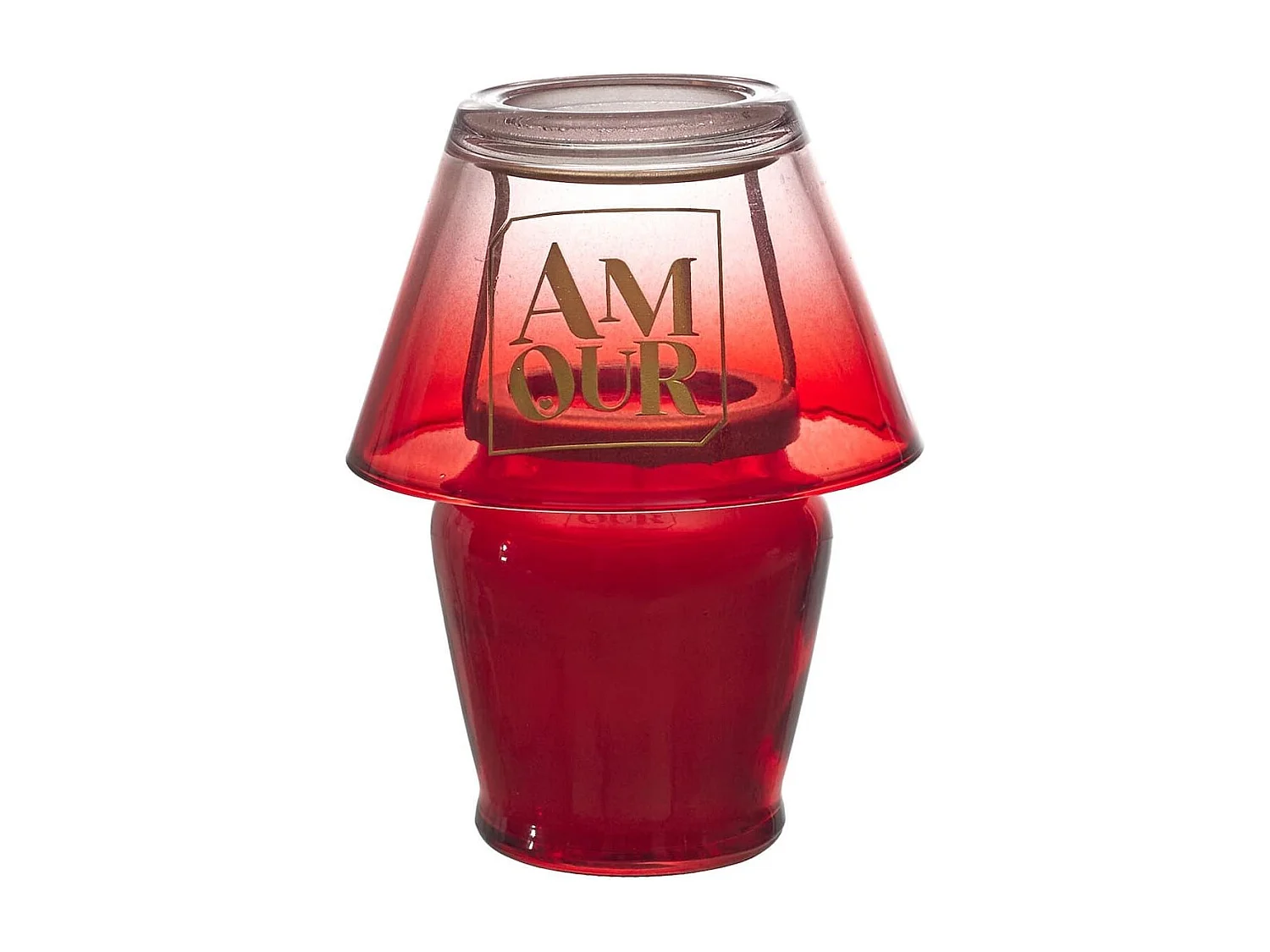 Bougie parfumée en forme de lampe d'amour (H12,5 cm) senteur rêve poudré