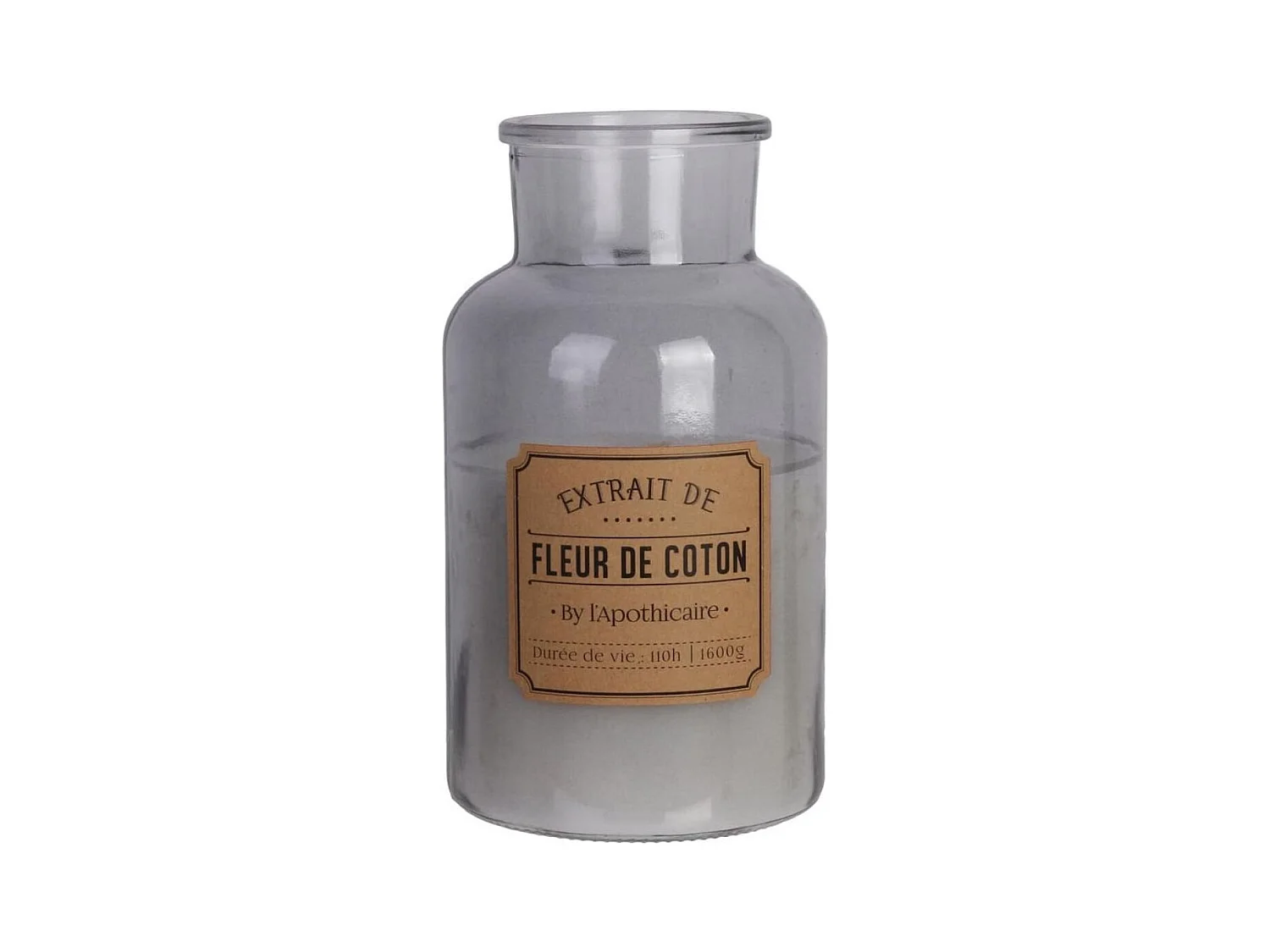 Bougie XXL en verre parfum fleur de coton (H25,5cm)
