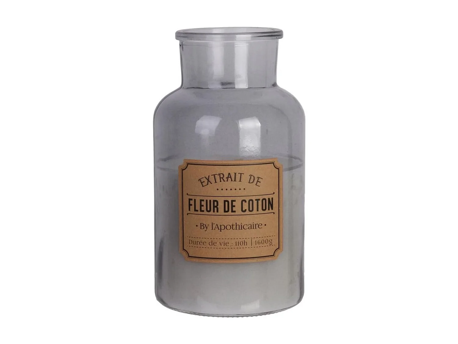 Bougie XXL en verre parfum fleur de coton (H25,5cm)