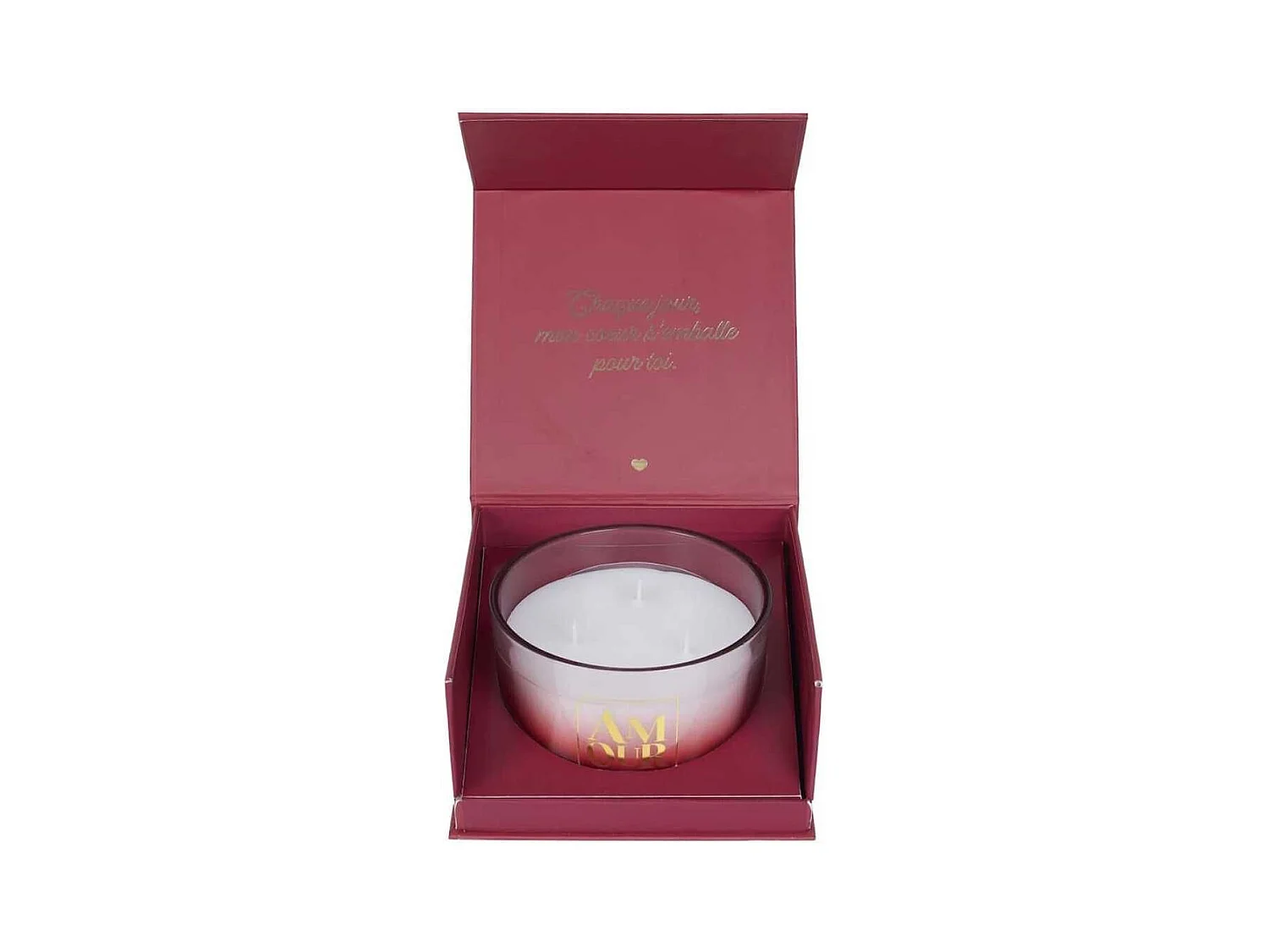 Coffret cadeau bougie 3 mèches senteur rêve poudré collection amour