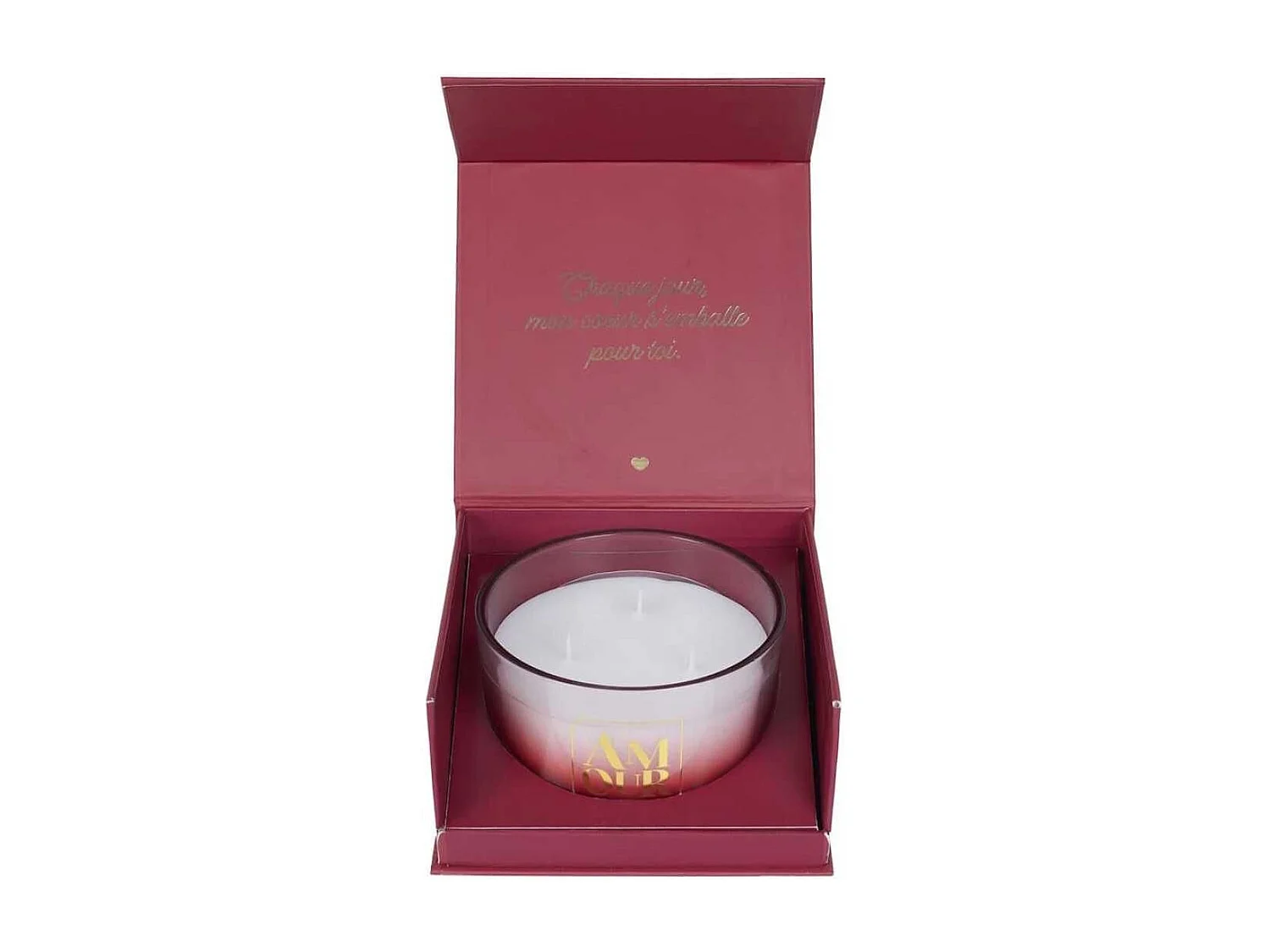 Coffret cadeau bougie 3 mèches senteur rêve poudré collection amour