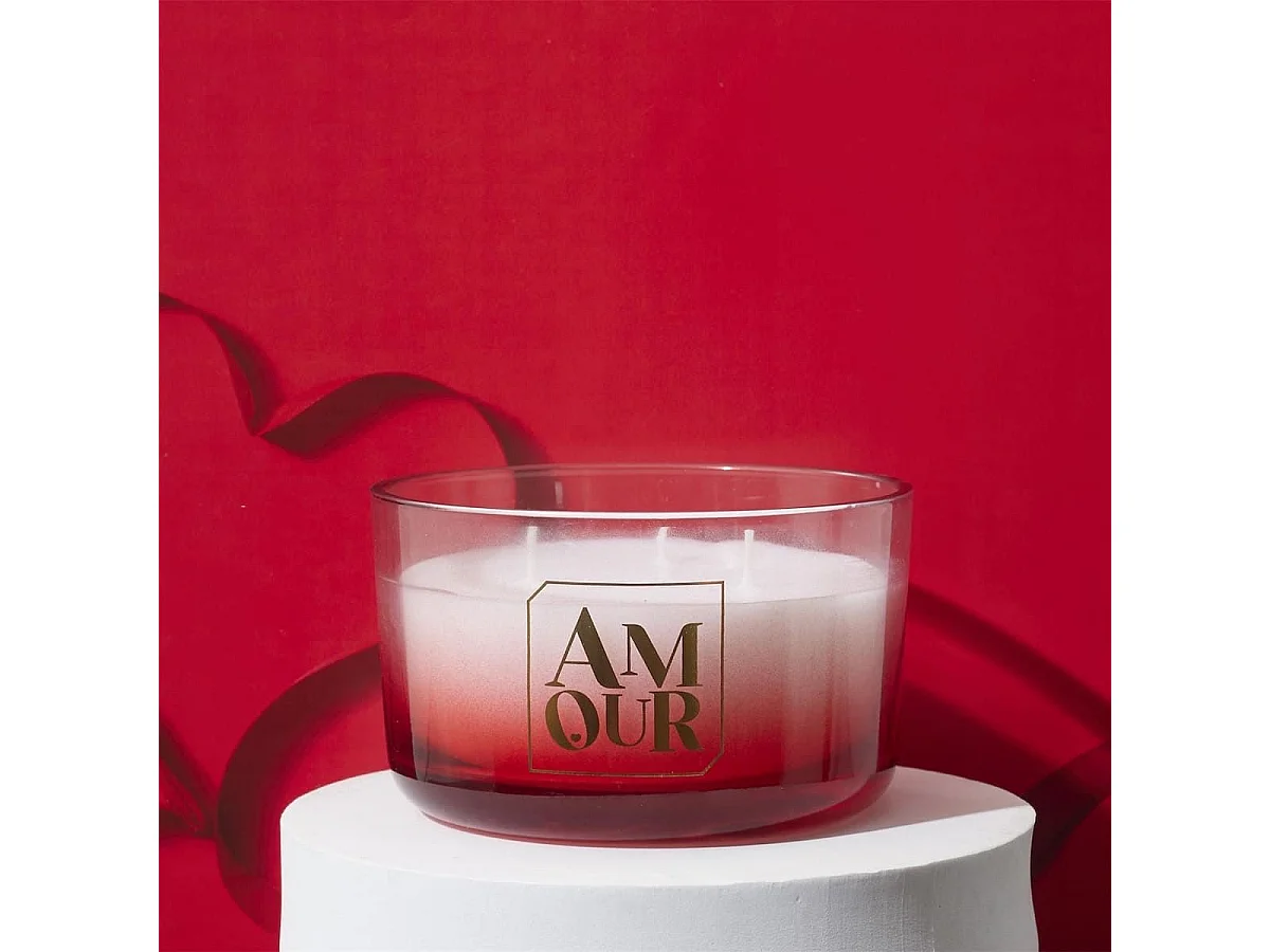 Coffret cadeau bougie 3 mèches senteur rêve poudré collection amour