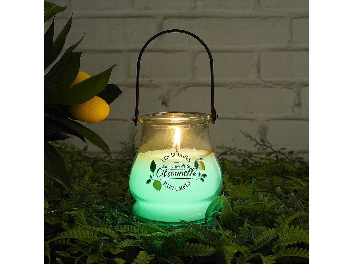 Bougie électrique citronnelle à piles avec 6 couleurs changeantes