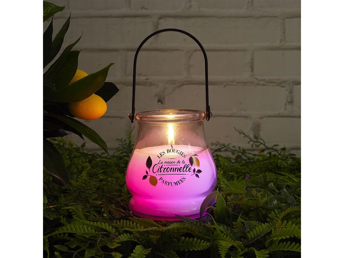 Bougie électrique citronnelle à piles avec 6 couleurs changeantes