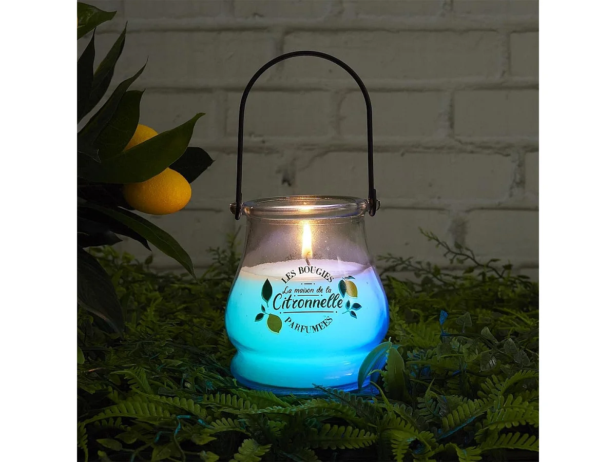 Bougie électrique citronnelle à piles avec 6 couleurs changeantes