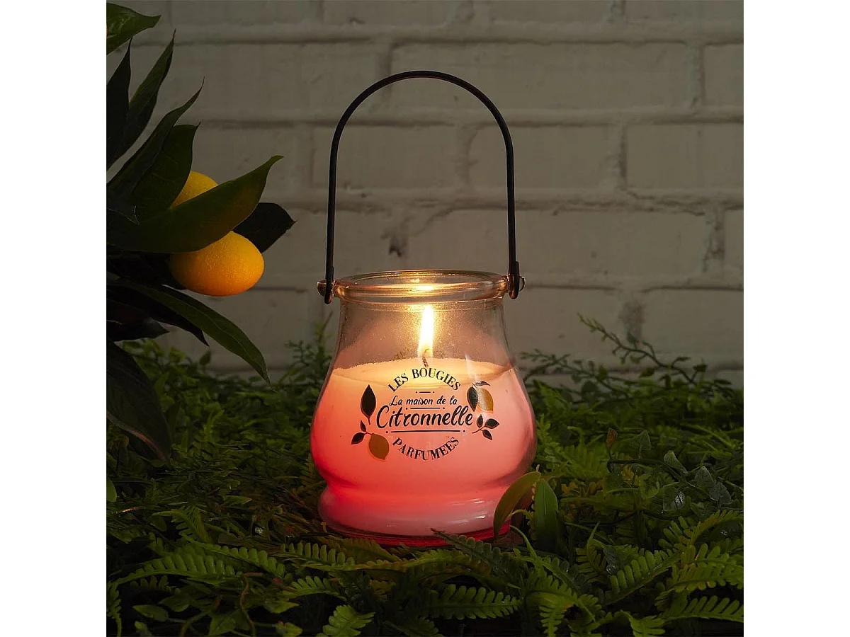 Bougie électrique citronnelle à piles avec 6 couleurs changeantes