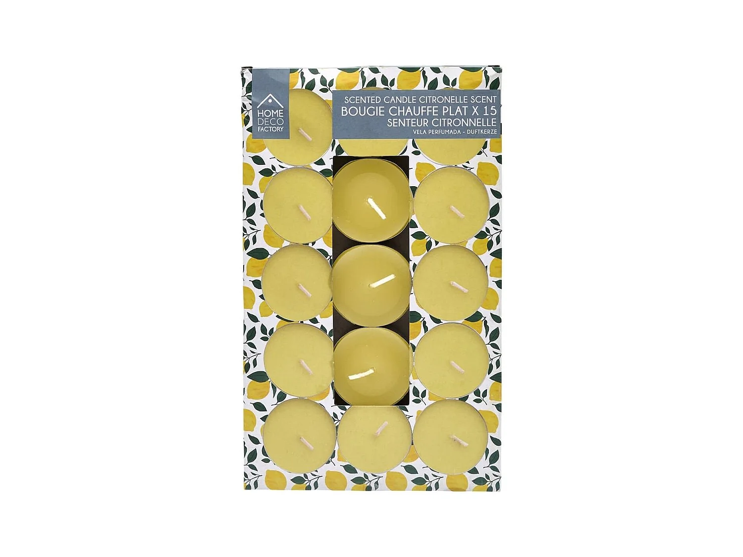 15 bougies chauffe-plat jaunes à la citronnelle