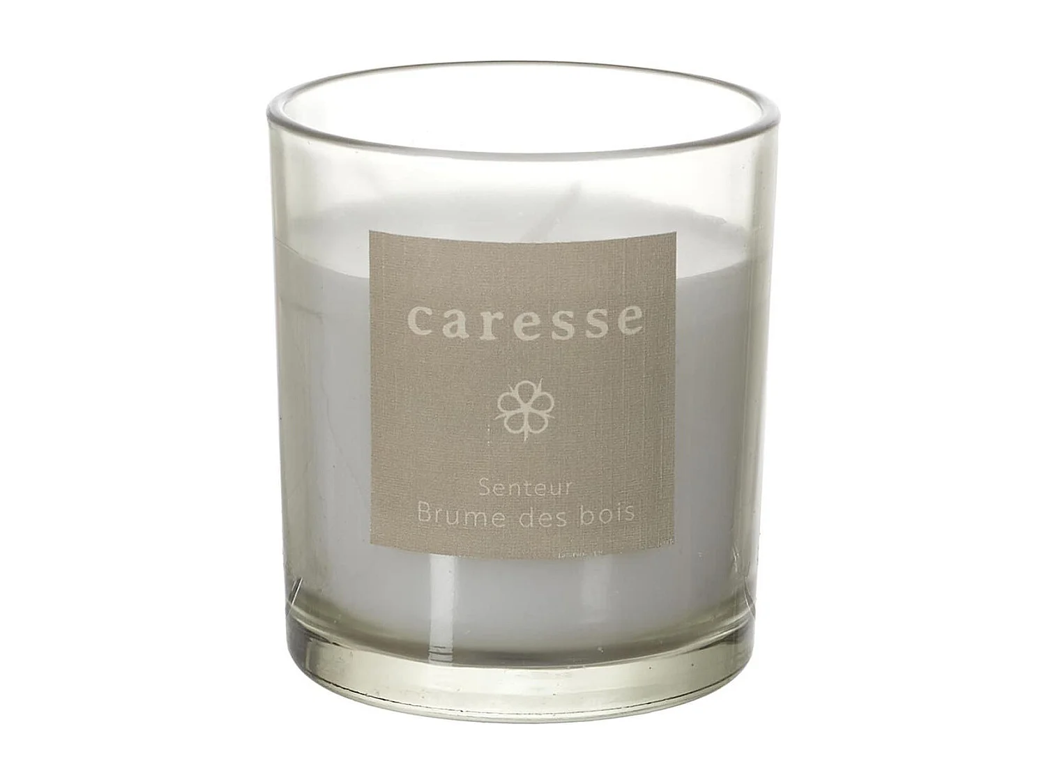 Bougie parfumée sous cloche (H15cm)senteur brume des bois