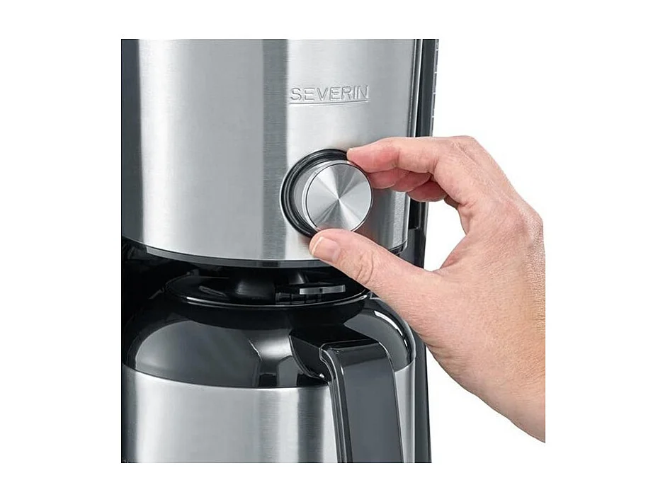 Cafetière Isotherme 1000W 1,4L Noir Inox Severin - 4845 AromaSwitch 10 Tasses