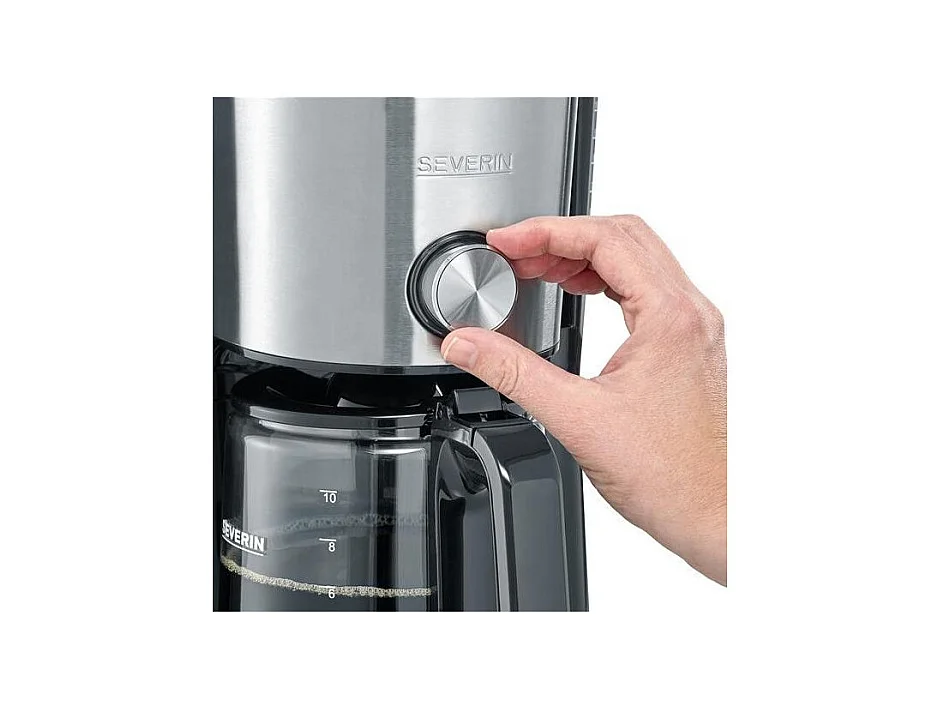 Cafetière Programmable 10T 1,4L 1000W Sélecteur d'Arome LCD Noir Inox Severin - 4826