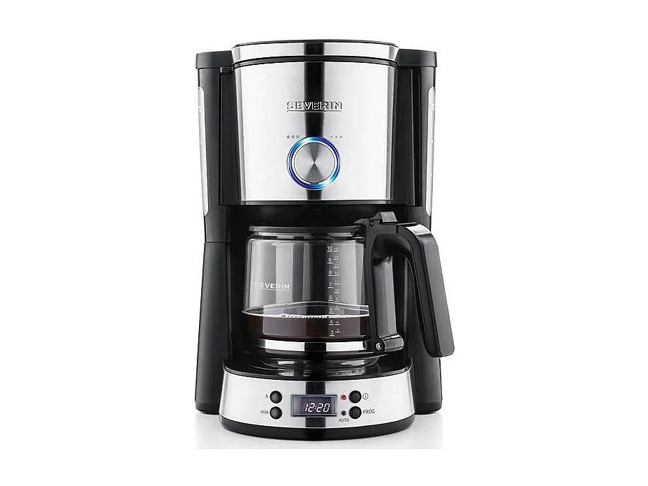 Programmierbare Kaffeemaschine 10T 1,4L 1000W Aroma-Wähler LCD Schwarz Inox Severin - 4826