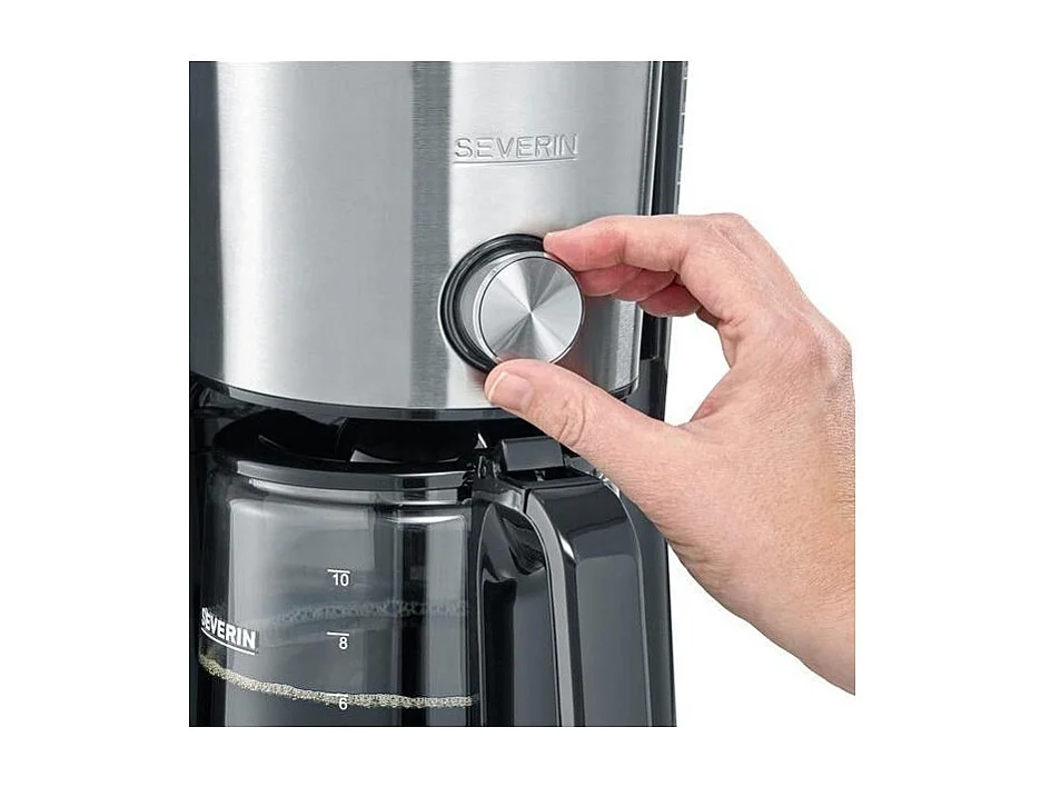 Programmierbare Kaffeemaschine 10T 1,4L 1000W Aroma-Wähler LCD Schwarz Inox Severin - 4826