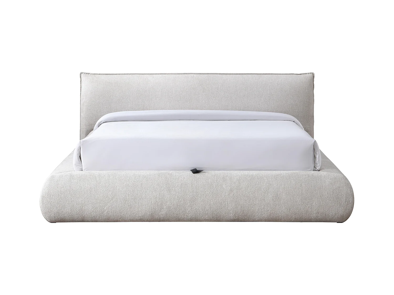 Letto contenitore 180 x 200 cm - Tessuto - Beige + Materasso - MIRSIO