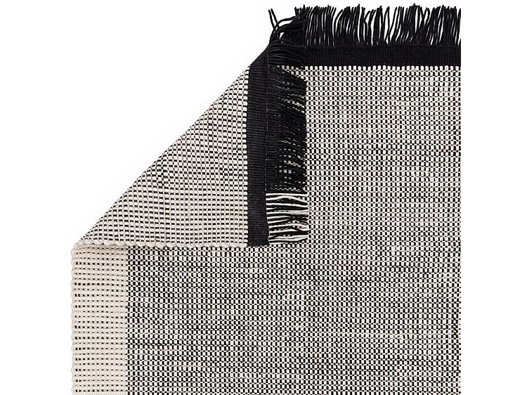 Tapis tissé à la main 100% laine - 160x230cm - noir, crème, blanc - Avalon