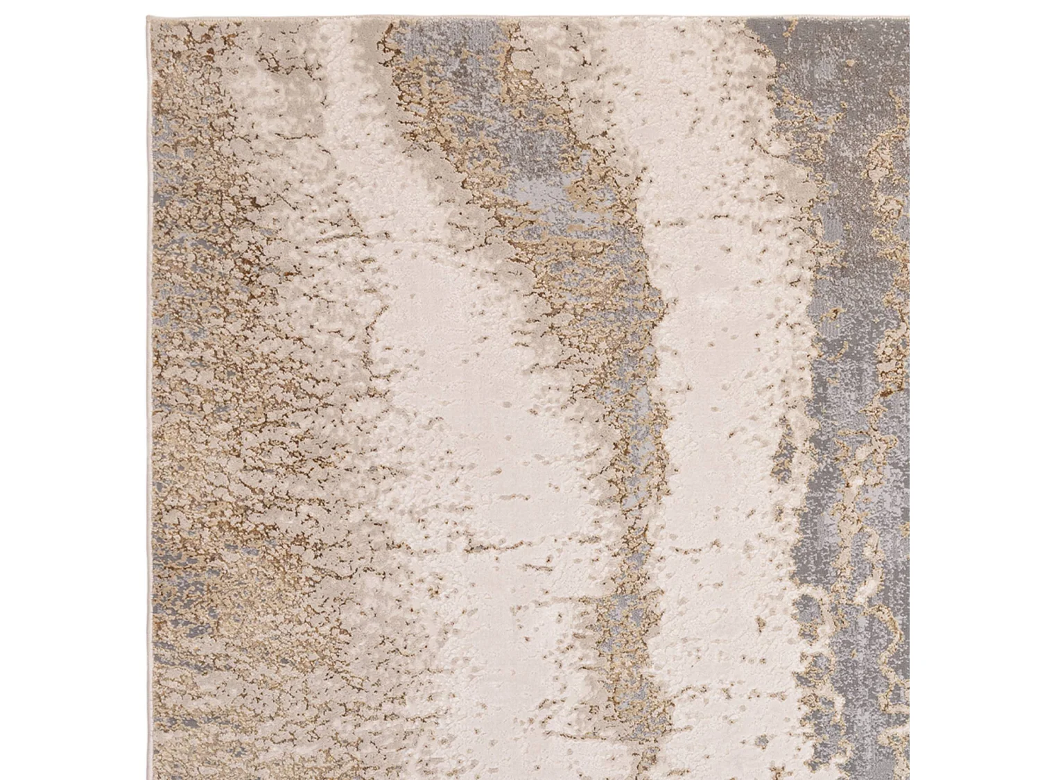 Abstract tapijt - 200x290cm - goud, grijs, beige - Aurora Cliff