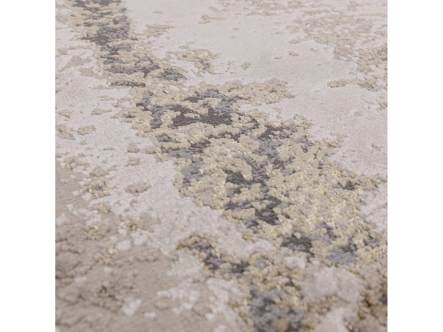 Abstract tapijt - 200x290cm - goud, grijs, beige - Aurora Cliff