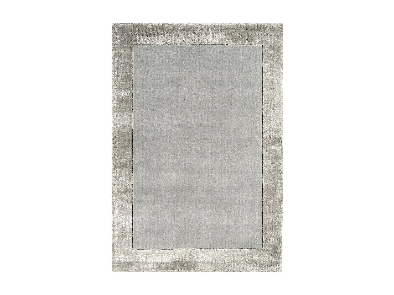 Handgemaakte tapijt Handgemaakte tapijt van wol en viscose - 160x230cm - Zilver - Ascot