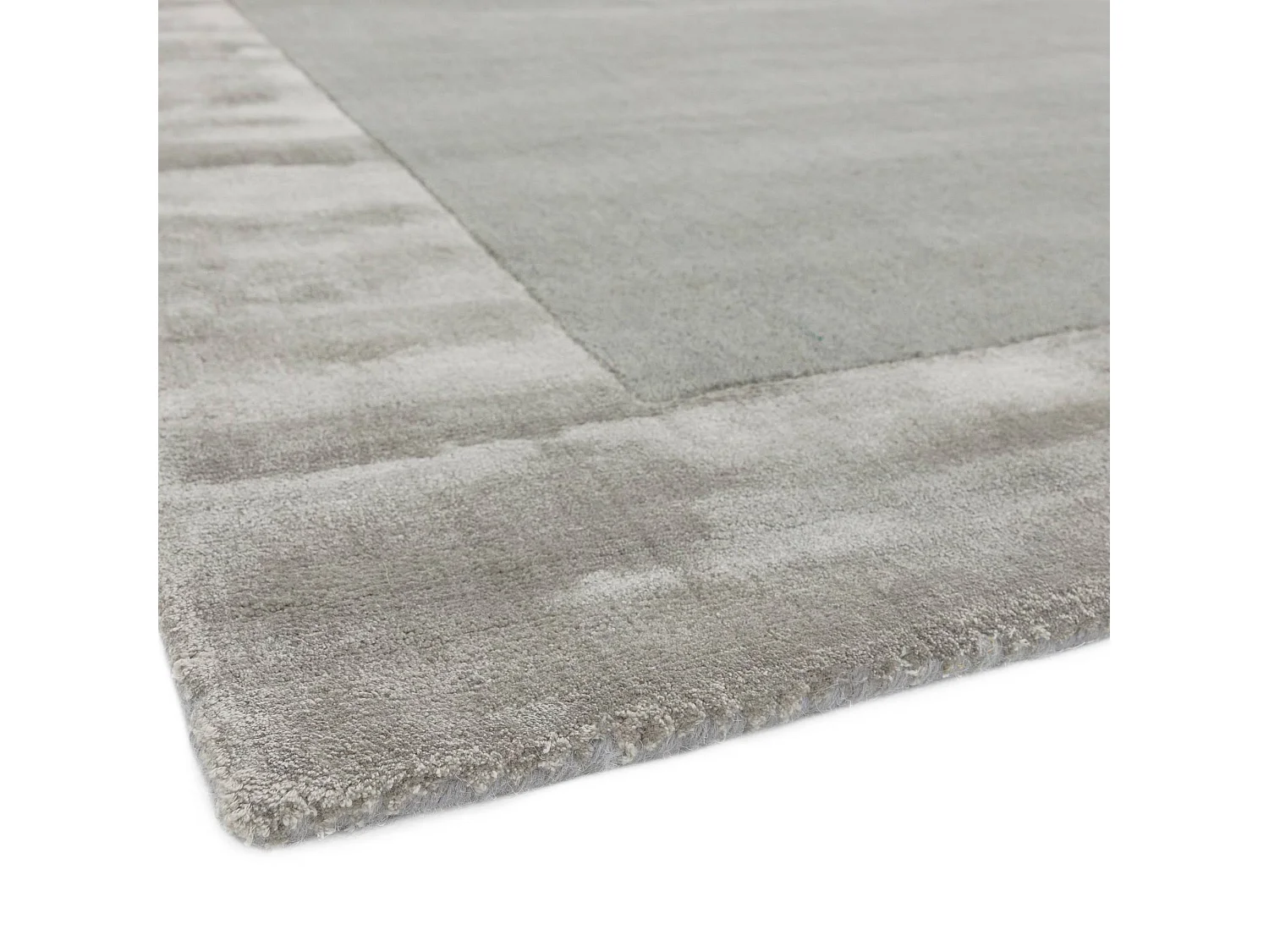 Handgemaakte tapijt Handgemaakte tapijt van wol en viscose - 160x230cm - Zilver - Ascot